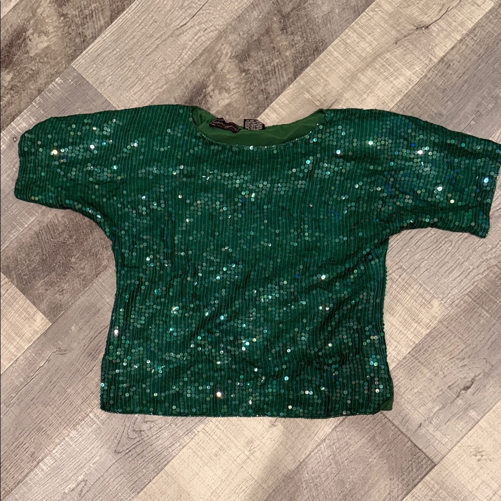Emerald Sequin Blouse